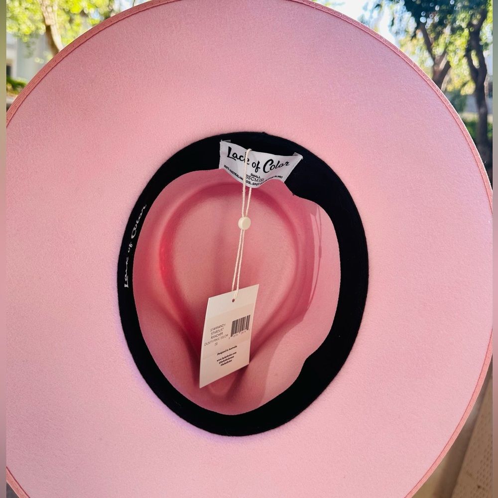Lack of Color Stardust Rancher Fedora Hat - light Rose Pink size Small - Picture 4 of 4
